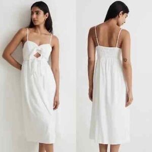 Madewell Double Tie Linen Blend Dress Size 14